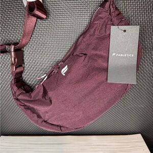 Fabletics Slingback Crinkle Crossbody in Oxblood